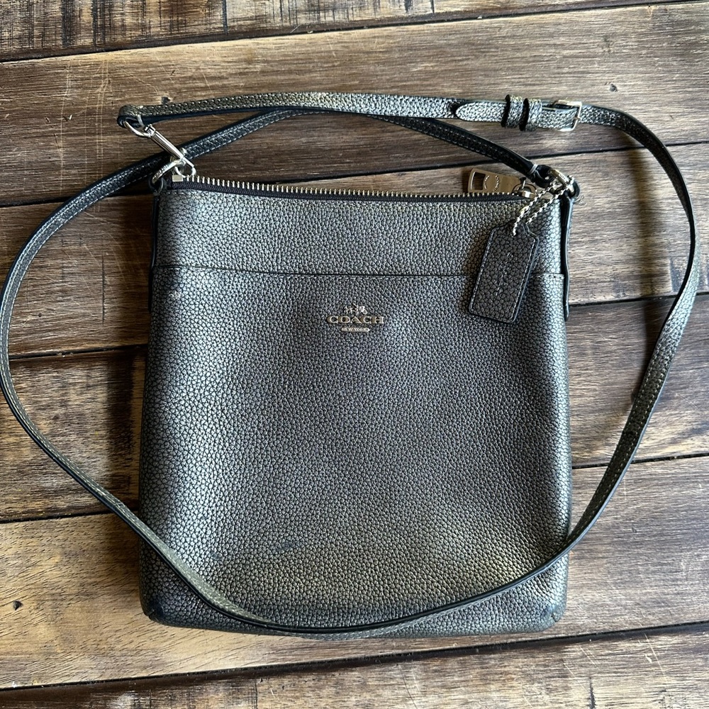 Coach pebble leather snap crossbody